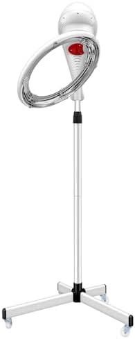 950W Salon Hair Dryer, 360° Rotating Professional Infrared Hair Color Processor with Perm Styling Hair Processor Adjustable Height & Timer for barbershops, Beauty & Salons (White) by Unknown