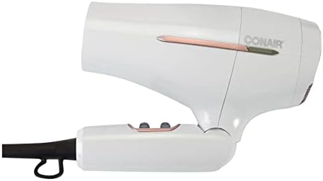 Conair Travel Hair Dryer, Double-Ceramic Design, Foldable Handle, White - Image 2