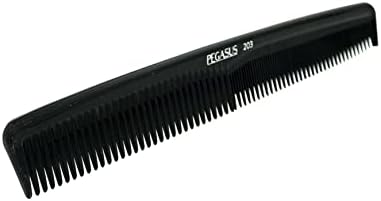 Pegasus 203, 7in Hard Rubber Hair Trimming/Cutting Tease Comb, Handmade, Seamless, Smooth Edges, Anti Static, Heat and Chemically Resistant, Everyday Grooming Comb | Peines de goma dura - Black - Image 2