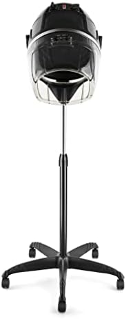Black Height Adjustable Hooded Stand Up Bonnet Hair Dryer Floor Standing Rolling Base with Wheels - Image 7