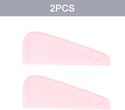 MaopaoBeauty Microfiber Hair Towel, 2 Packs Hair Turbans for Wet Hair, Drying Hair Wrap Towels for Curly Hair Women, Large Hair Towel for All Hair Style, Pink - Image 3