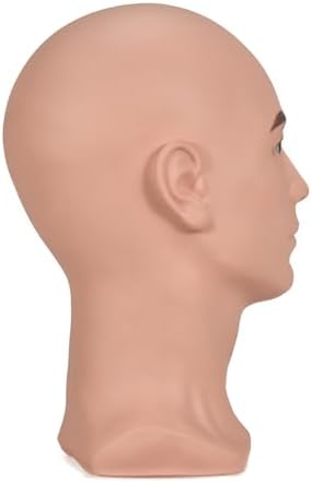 PVC Male Mannequin Head Professional Training Head Bald Manikin Head with Shoulder for Display Headphone Game Console Hats Wigs Jewellery Glasses Facemask Caps Model Head - Image 5