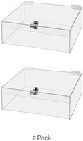 2 Pack Acrylic Locking Display Case with Keys 12" x 12" x 6" Clear Countertop Square Tray with Lid for Tradeshows Expos Flea Markets and Swap Meets by Marketing Holders by MarketingHolders