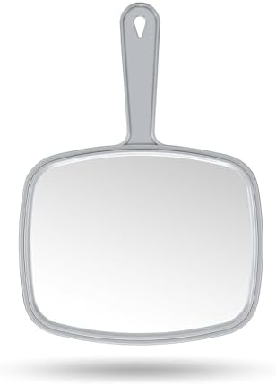 Gladmart 10.3" L x 7.4" W Hand Mirror with Handle, Grey by Unknown
