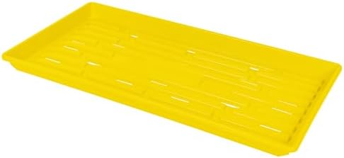 SUNPACK 10" x 20" Heavy Duty Shallow Plastic Seed Starting Tray, Yellow, 1" (Pack of 10) - Lined with Drainage Holes for Excess Water and Aeration, Ideal for Greenhouses or Indoor Gardening - Image 2