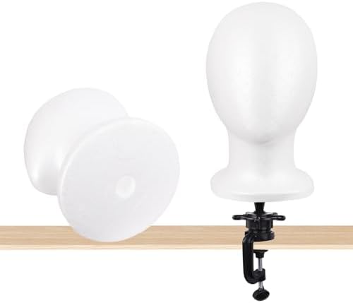 MapofBeauty Holder Hats DIY Wig Head Styrofoam Wig Stand (White) - Image 3