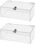 2 Pack Acrylic Locking Display Case with Keys 12" x 9" x 5" Clear Rectangular Countertop Tray with Lid for Artifacts Antiques Collectibles Jewelry Currency and Coins by Marketing Holders by MarketingHolders