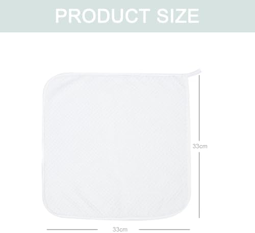 MaopaoBeauty Washcloth Set for Bathroom - Quick Drying - Ultra Soft Microfiber Absorbent Towel for Bath Fitness, Gym, Shower, Hotel, and Spa - 13x13 Inch | Set of 6, White - Image 3