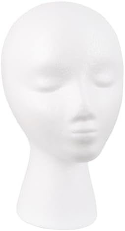 MapofBeauty Styrofoam Wig Mannequin Head DIY Foam Stand Wig Head (White) by MapofBeauty