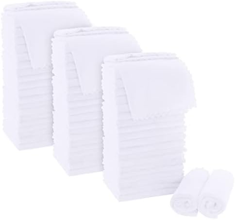 MOONQUEEN Ultra Soft Premium Washcloths Set - 12 x 12 inches - 72 Pack - Quick Drying - Highly Absorbent Coral Velvet Bathroom Wash Clothes (White) by MOONQUEEN