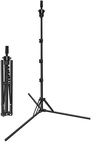 Foldable Mannequin Head Stand, Upgrade Adjustable Wig Stand Tripod, Metal Mannequin Stand for Cosmetology Hairdressing Training by LANENQJP