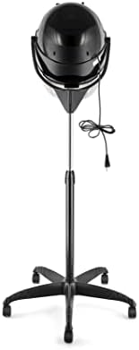 Black Height Adjustable Hooded Stand Up Bonnet Hair Dryer Floor Standing Rolling Base with Wheels - Image 6
