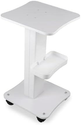 3 Tier Aluminum Salon Trolley Cart with Wheels, Beauty Station, White - Image 6