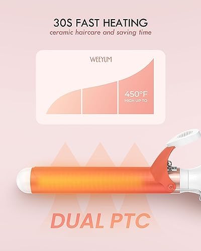WEEYUM 1.25 Inch Curling Iron, Long Hair Curler 1 1/4 Inch, Dual Voltage - Image 5