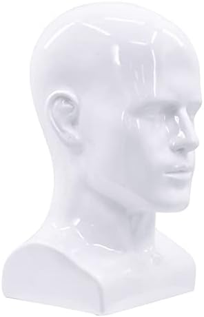 Male Mannequin Head Professional Manikin Head for Display Wigs Hats Headphone Mask Sunglasses Jewelry and Scravat Display Stand (L90-liangbai) - Image 3