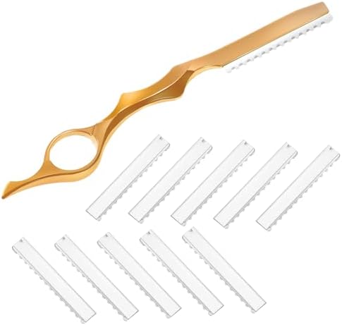 Mudder 11 Pcs Hair Razor for Cutting Thinning Styling Comb, Gold by Mudder