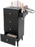 Hair Stylist Beauty Barber Station, Salon Station, Black, Gold by YUYANSHOP