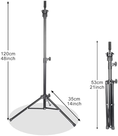 Mannequin Head Stand, Adjustable Wig Head Stand, Reinforced Metal Mannequin Head Stand Wig Stand Tripod for Cosmetology Hairdressing Training (black, 48inch) - Image 7