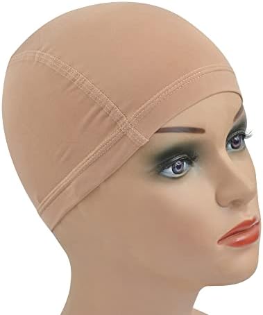 1 Pc Cool Breathable Wig Cap with Elastic Band Stretchable Dome Cap for Wigs (Beige) by YANTAISIYU