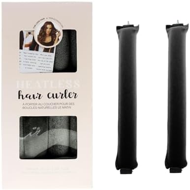 Overnight Hair Curlers Heatless Curls,SXWFYZ No Heat & Damage Velvet Curling Rods Hair Rollers for Long Short Hair Care Styling Tools(Black 3PCS W/Silk Scarf) by Unknown