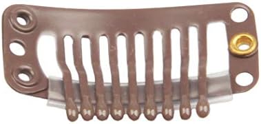 20pcs Snap Clips for Hair Extenisons 9 Teeth Wig Clips, Light Brown - Image 4
