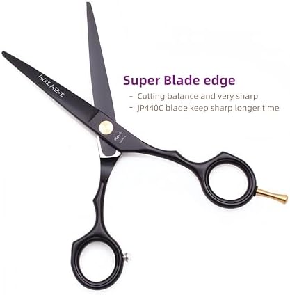 5.5" Professional Hair Cutting & Thinning Shears Set with Straight Razor - Image 4