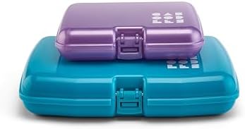 Caboodles Care Pack + Lil Bit Set, Purple and Dark Teal, Travel Organizers for Makeup Snap-Tight Latch for Mess-Free Travel, Compact Size by Caboodles