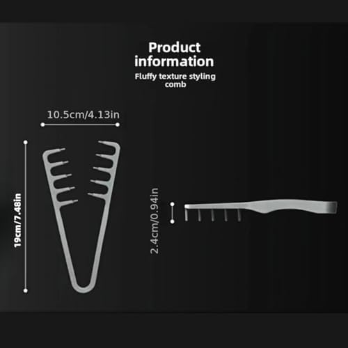 Voluminous wide-toothed hair comb Travel folding design Wide fine-toothed dual-purpose set Men's fluffy texture, ABS plastic with textured grip - Image 3