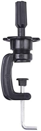EERYA Wig Mannequin Head Stand Cosmetology Manikin Head Standard Holding Holder Clamp Stands Black (1Pc, Desktop Head Stand) by Eerya