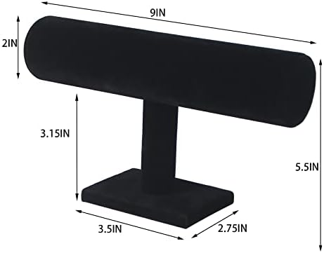 T-Bar Bracelet Holder,Bracelet Display Stand For Selling,Jewelry Organizer Watch Rack For Show (Black Velevt) - Image 2