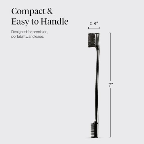 Kitsch Double Sided Edge Brush for Women – 2 Pcs, Black - Image 3