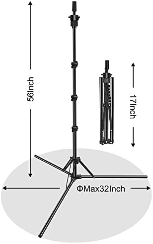 Foldable Mannequin Head Stand, Upgrade Adjustable Wig Stand Tripod, Metal Mannequin Stand for Cosmetology Hairdressing Training - Image 3