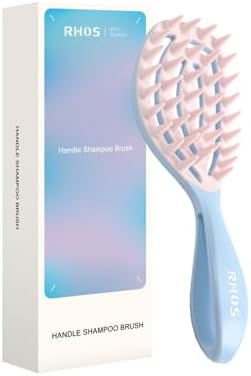 RHOS Scalp Massager Shampoo Brush, Scalp Brush with Handle (Blue) by RHOS