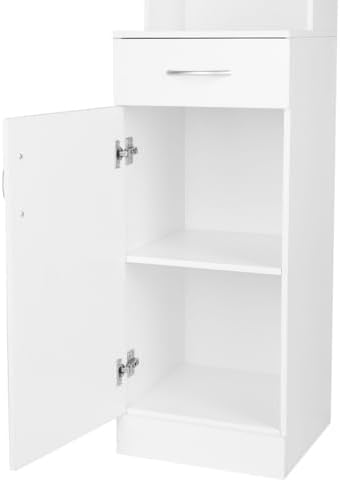 OmySalon Salon Hair Styling Station, Barber Storage Cabinet, Salon Equipement with 5 Compartments, 1 Drawer, 1 Door (White) - Image 7
