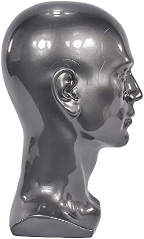 Ba Sha PVC Mannequin Head Black Male Manikin Dummy Stand Model Display Hat Scarf Wigs Hair Glasses Hat Beauty Styling Tool with Mount Hole L30HH - Image 4