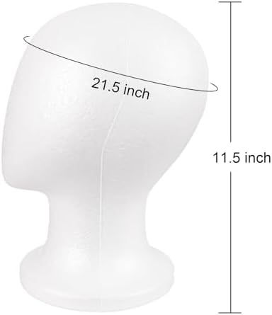 MapofBeauty Holder Hats DIY Wig Head Styrofoam Wig Stand (White) - Image 2