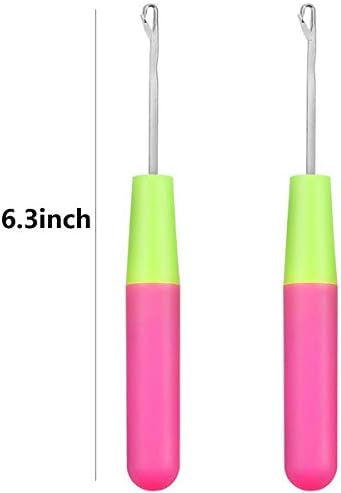 2Pcs Latch Hook Tool, Latch Hook Crochet Needle for Micro Braids, Hair Extension, Feather and Carpet - Image 2