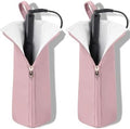 Holder & Mat for Curling Iron Flat Iron, Heat Resistant Hot Hair Tool Travel Bag Case (pink 2 pack) by Unknown