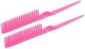 SIMPOR 3 Row Hair Comb for Natural Detangling, Hair Styling Brush, Nylon Bristle Unbraider Teasing Rat Tail Comb for Women Men Rose Pink by SIMPOR