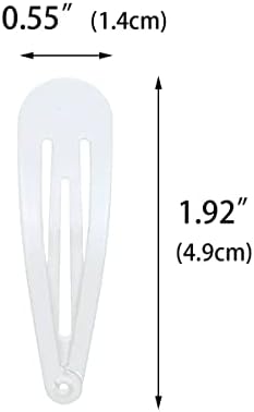 40 Counts White Color Metal Snap Hair Clips 2 Inch Barrettes for Women Accessories - Image 2