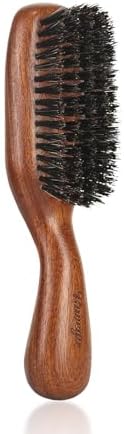 Hair Brush for Men- Slick Back Hair Brush - Boar Bristles Brush for Fine Thin Medium Hair, Nature Boar Hairbrush for Beard Styling by RAVEGO