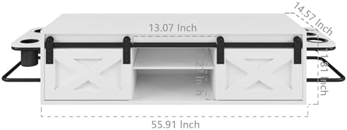 Floating Salon Station with Multifunctional Storage Space, White - Image 2