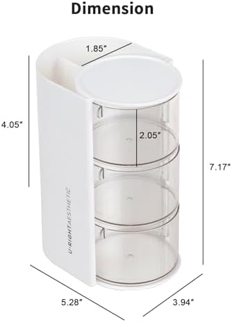 FABROK 3-Layer Rotating Hair Accessories Organizer for Girls, White - Image 2