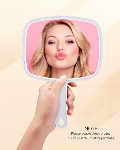 Gladmart 10.3" L x 7.4" W Hand Mirror for Home and Barber, White - Image 2