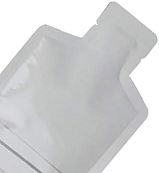 QQ Studio Pack of 100 Color Aluminum Metallized Foil Single-Use Dispenser Tip Open Bottom Heat Seal Sample Pouch (3" x 5", White w/Gray Bottom Stripes) - Image 2