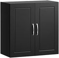 SoBuy Bathroom Kitchen Wall Cabinet, Garage or Laundry Room Storage Medicine Cabinet, Linen Tower Bath Cabine with Shelf, Black FRG231-SCH by Haotian