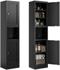 Bevivog Metal Bathroom Storage Cabinet Freestanding, 67" Tall Narrow Pantry Cabinet with Shelves for Kitchen, Skinny Metal Pantry with Hutch, 16" Wide Slim Cabinet for Small Spaces by BevivogStylishCabinetsOrganizeYourSpace