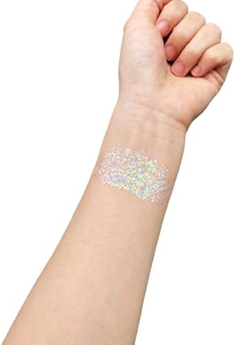 Mysense Carnival White Body Glitter Stick,Face Hair Glitter Gel for Women Kids,Sparkling Mermaid Sequins Chunky Glitter Face Paint Makeup,Singer Concert Outfit Festival Rave Accessories - Image 5