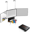 3 Way Mirror for Self Hair Cutting with Storage Shelf, LED Lights by Unknown