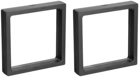 MECCANIXITY Floating Frame Display Holder Stand 3D Jewelry Display Box 4.33 x 4.33 x 0.79 Inch Black for Ring Necklace Bracelet Earring Pack of 2 by MECCANIXITY